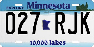 MN license plate 027RJK