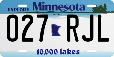 MN license plate 027RJL