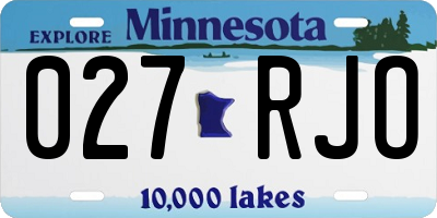 MN license plate 027RJO