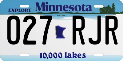 MN license plate 027RJR
