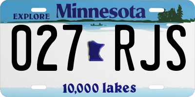 MN license plate 027RJS