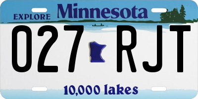 MN license plate 027RJT