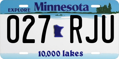 MN license plate 027RJU