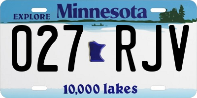 MN license plate 027RJV