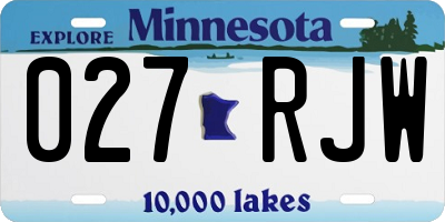 MN license plate 027RJW