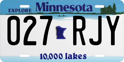 MN license plate 027RJY