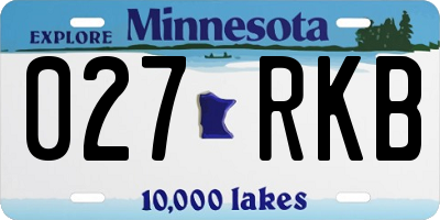 MN license plate 027RKB