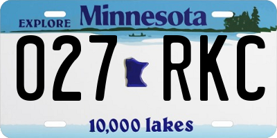 MN license plate 027RKC