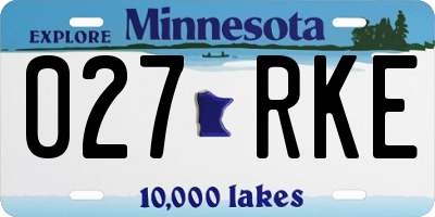 MN license plate 027RKE