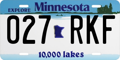 MN license plate 027RKF