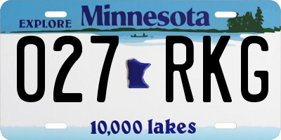 MN license plate 027RKG
