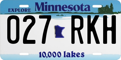 MN license plate 027RKH