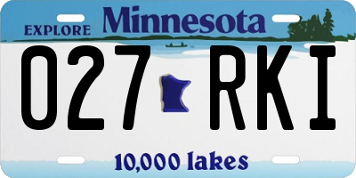 MN license plate 027RKI