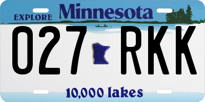MN license plate 027RKK