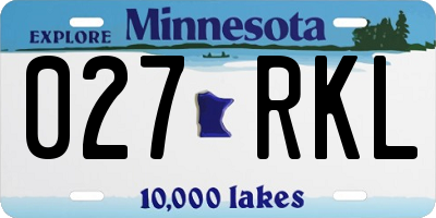 MN license plate 027RKL