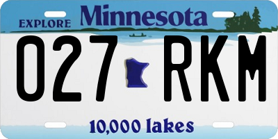 MN license plate 027RKM