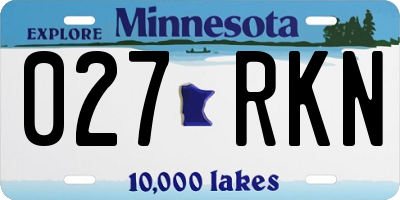 MN license plate 027RKN