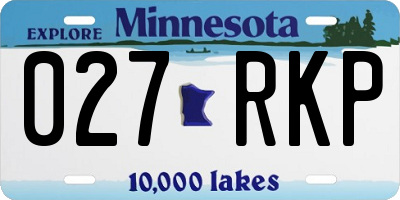 MN license plate 027RKP
