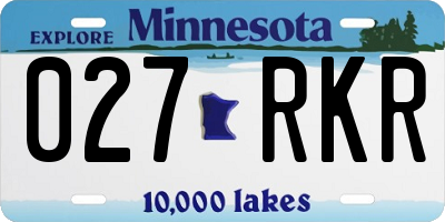 MN license plate 027RKR