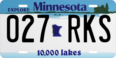 MN license plate 027RKS