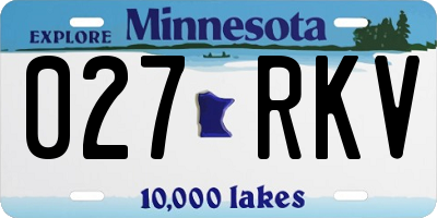 MN license plate 027RKV