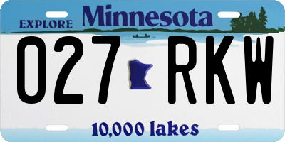 MN license plate 027RKW