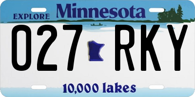 MN license plate 027RKY