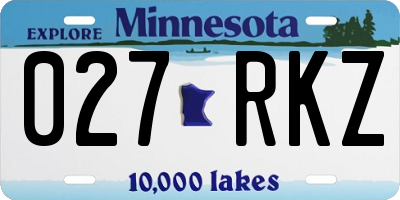 MN license plate 027RKZ