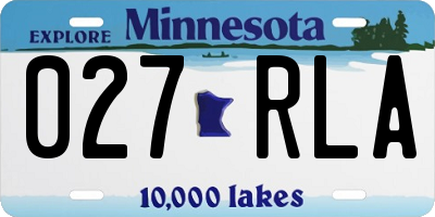 MN license plate 027RLA