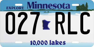 MN license plate 027RLC