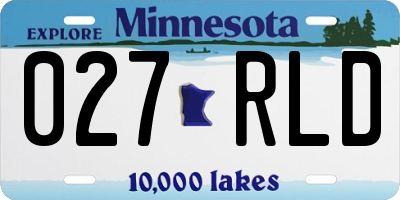 MN license plate 027RLD