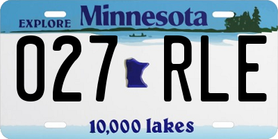 MN license plate 027RLE
