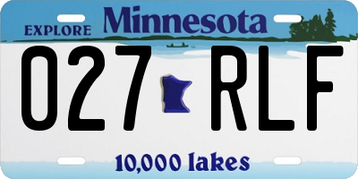 MN license plate 027RLF