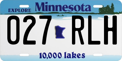 MN license plate 027RLH