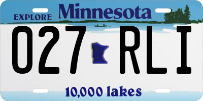 MN license plate 027RLI