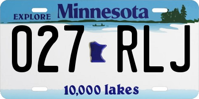 MN license plate 027RLJ