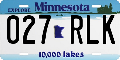 MN license plate 027RLK