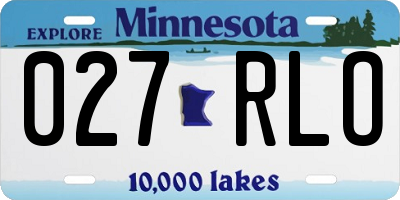 MN license plate 027RLO