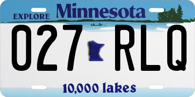 MN license plate 027RLQ