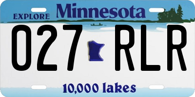 MN license plate 027RLR