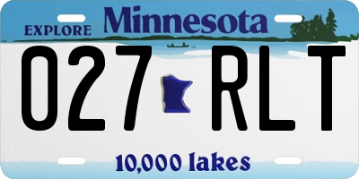 MN license plate 027RLT