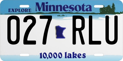 MN license plate 027RLU
