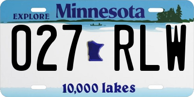 MN license plate 027RLW