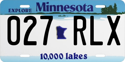 MN license plate 027RLX