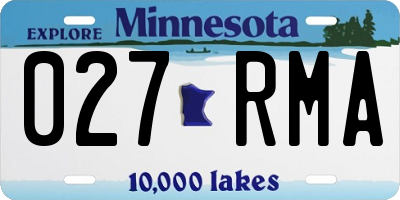 MN license plate 027RMA