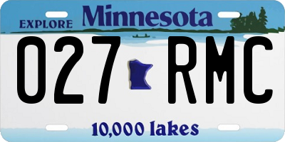 MN license plate 027RMC