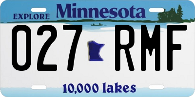 MN license plate 027RMF