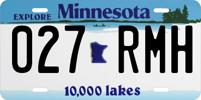 MN license plate 027RMH