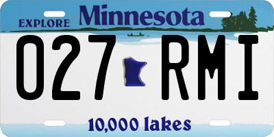 MN license plate 027RMI