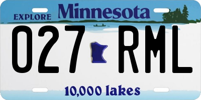 MN license plate 027RML